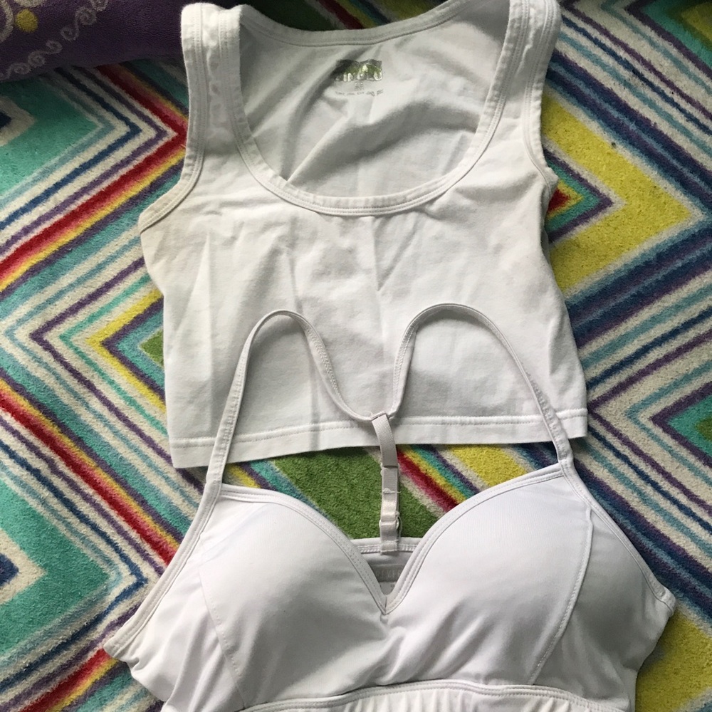 White Crop Top & Sports Bra Bundle